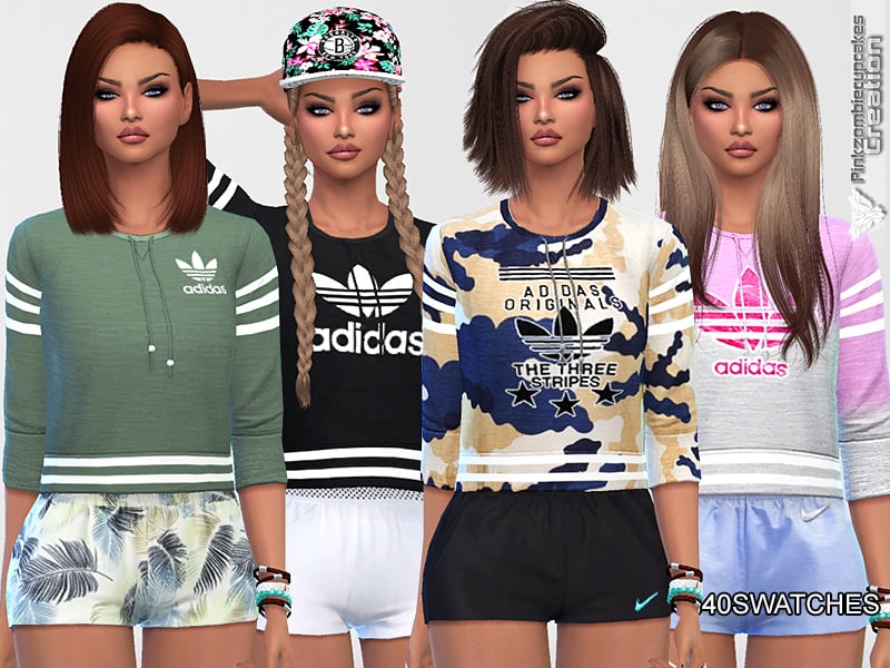 Athletic Adidas Sweatshirts Collection - Sims 4 Mod Download Free