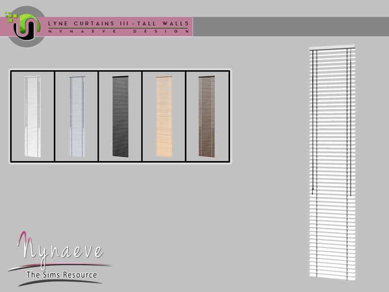Lyne Curtains III Tall Blinds V1 Sims 4 Mod Download Free
