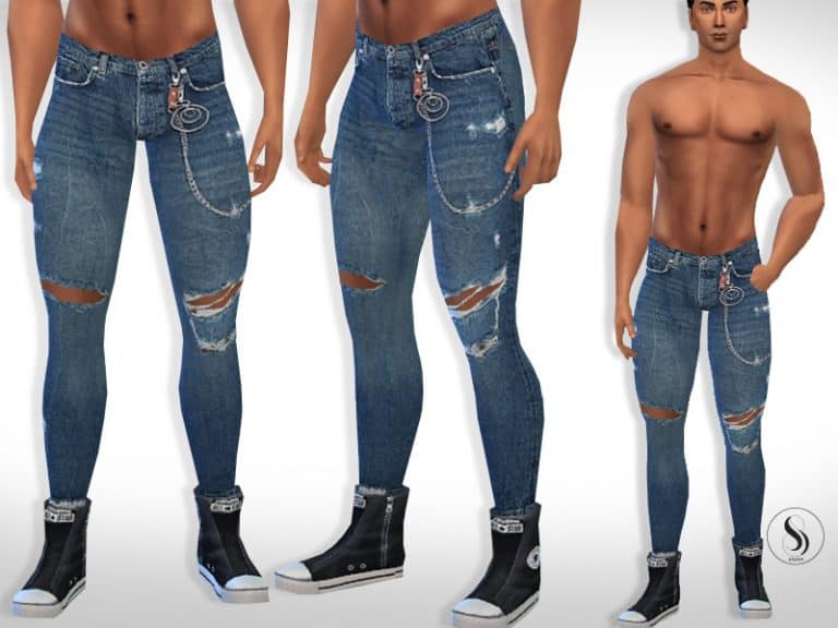 Men Cropped Jeans - Sims 4 Mod Download Free