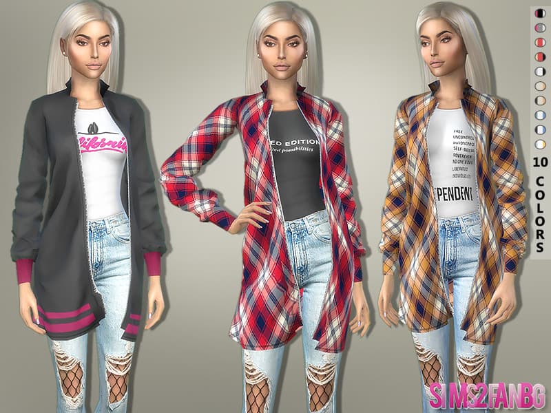 382 - Casual Outfit With Coat - Sims 4 Mod Download Free
