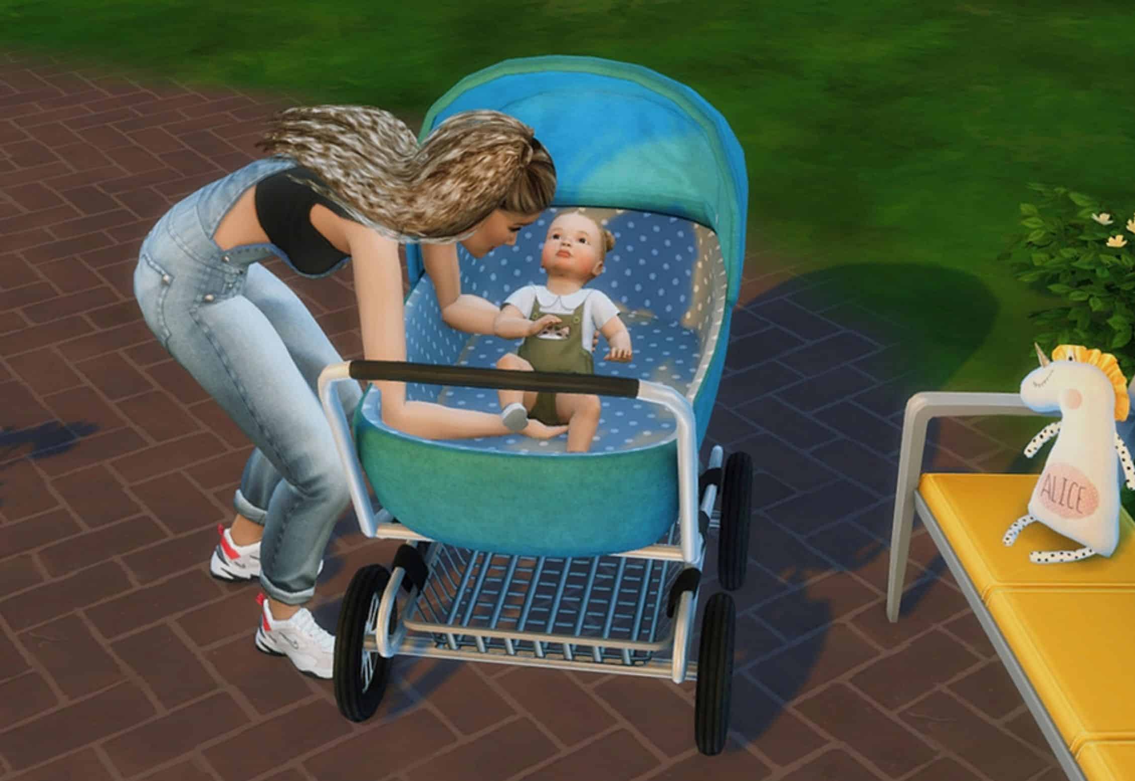 Infant crib Stroller Sims 4 Mod Download Free