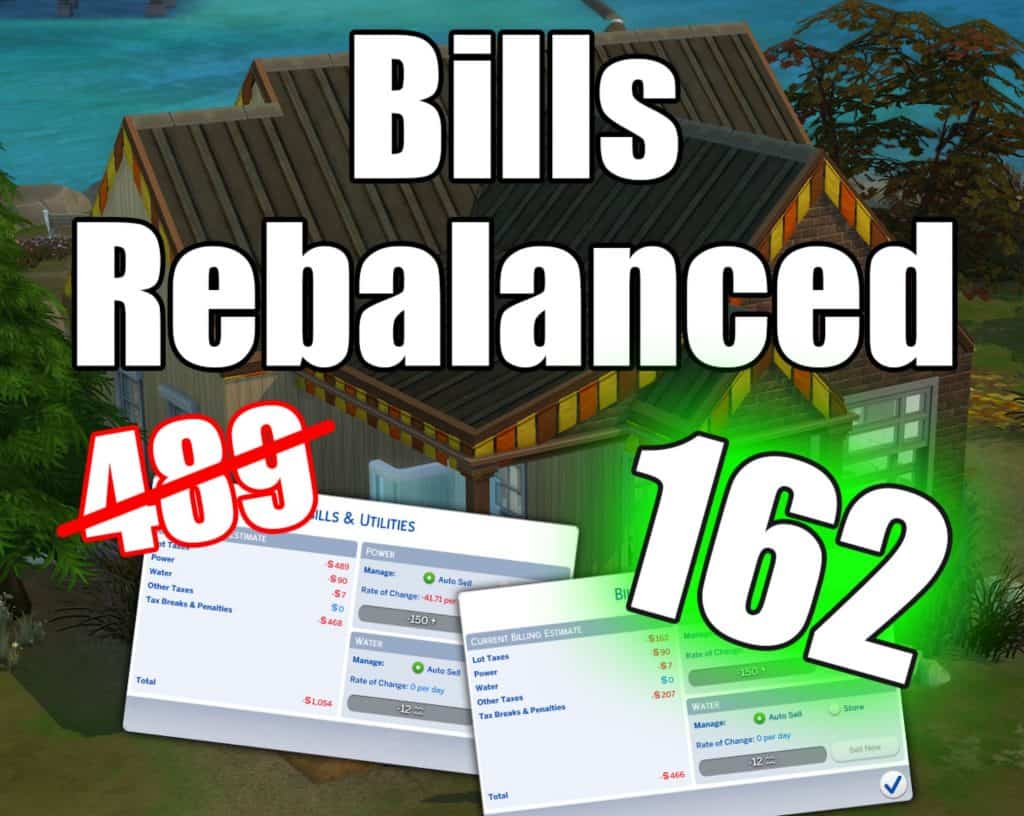 Bills Rebalanced / Adjusted Lot Tax Sims 4 Mod Download Free